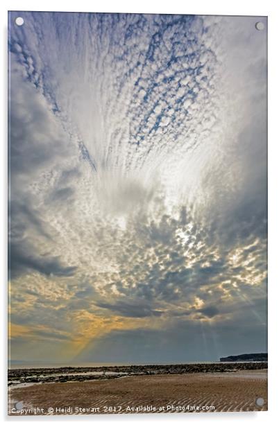 Big Skies at Llantwit Major Beach Acrylic by Heidi Stewart
