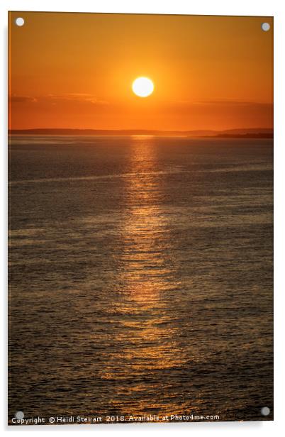 Setting Sun at Nash Point, south Wales Acrylic by Heidi Stewart