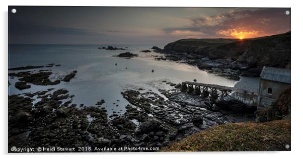 Lizard Point and Disused Lifeboat Station Acrylic by Heidi Stewart