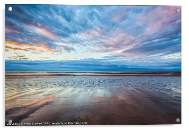 Rhyl Beach Sunset Acrylic by Heidi Stewart
