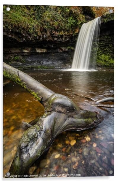 Sgwd Gwladys Waterfall Acrylic by Heidi Stewart