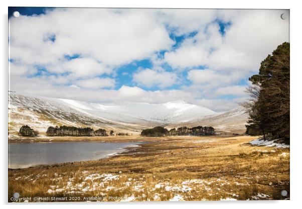 Upper Neuadd Reservoir in Winter Acrylic by Heidi Stewart