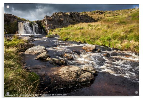 Nant y Maen Waterfall, Mid Wales Acrylic by Heidi Stewart