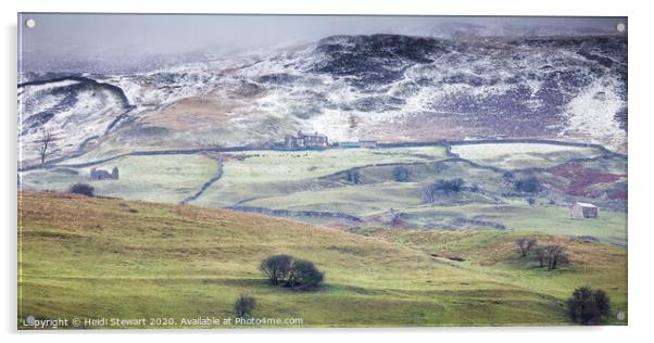 Winter Scene nr Gunnerside in the Yorkshire Dales Acrylic by Heidi Stewart