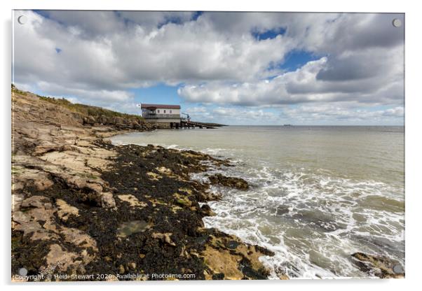 Moelfre RNLI lifeboat station on the Isle of Angle Acrylic by Heidi Stewart