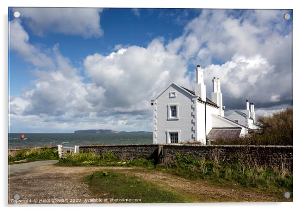 Old Coastguard's Cottages at Penmon Point in Angle Acrylic by Heidi Stewart