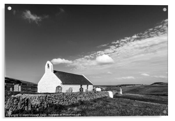 Eglwys y Grog (Holy Cross Church), Mwnt Acrylic by Heidi Stewart