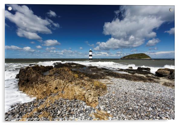 Trwyn Du Lighthouse, Penmon Point, Anglesey Acrylic by Heidi Stewart
