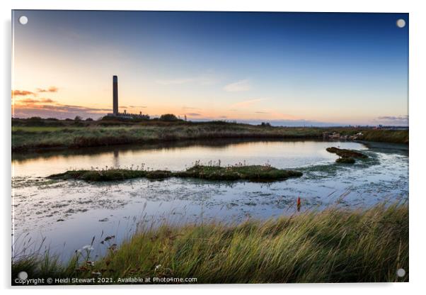 Fawley Power Station at Sunset Acrylic by Heidi Stewart