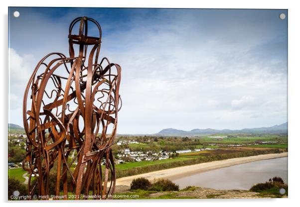 Tin Man Sculpture of Llanbedrog in North Wales  Acrylic by Heidi Stewart