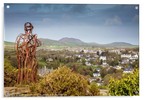 The Tin Man overlooks Llanbedrog in North Wales  Acrylic by Heidi Stewart