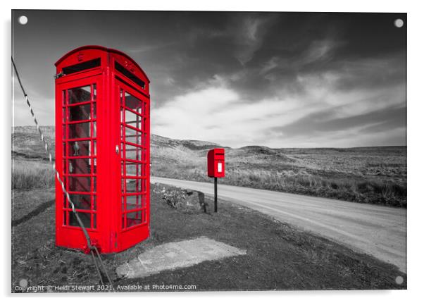 Red Telephone Box and Post Box Colour Pop Acrylic by Heidi Stewart