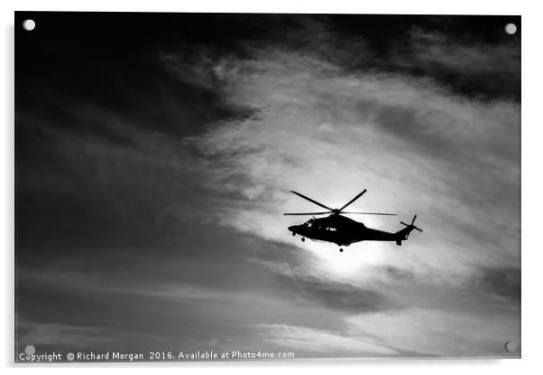Coastguard Rescue Helicopter Agusta AW139, G-CILP. Acrylic by Richard Morgan