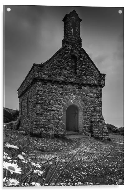St Nons Chapel, St Davids Pembrokeshire. Acrylic by Richard Morgan