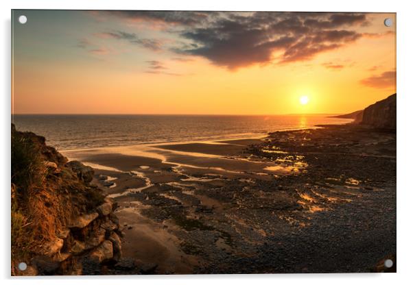 Dunraven Bay, South Wales. Acrylic by Richard Morgan