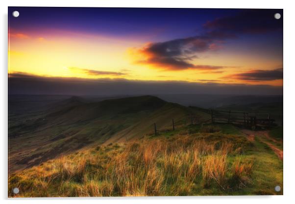 Sunrise in the Peak District Acrylic by Anthony Simpson