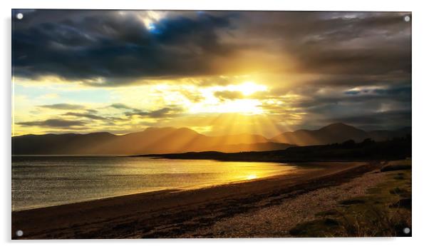 Golden rays of Cuil Bay  Acrylic by Anthony Simpson