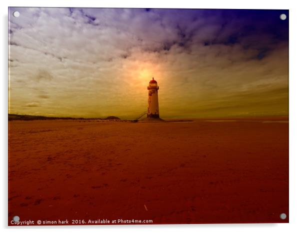 Point of Ayr Lighthouse Acrylic by simon alun hark