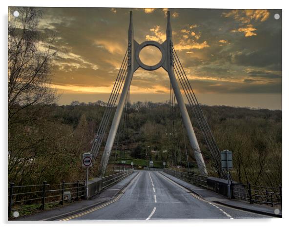 Jackfield Free Bridge Acrylic by simon alun hark