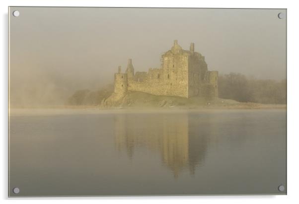Kilchurn Castlle in Morning Mist Acrylic by Matt Johnston