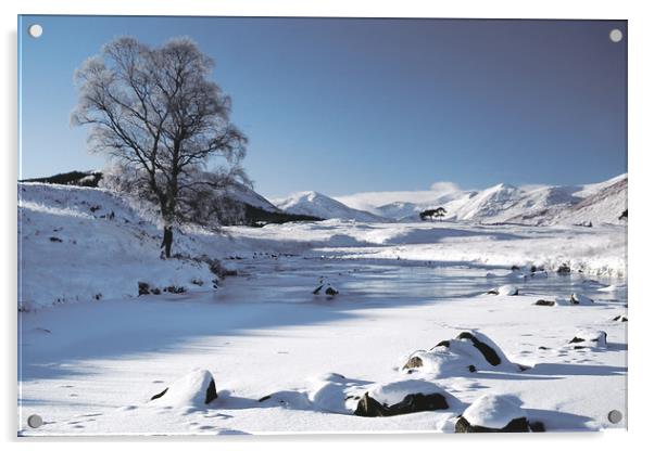 Frozen River Rannoch Moor Acrylic by Matt Johnston
