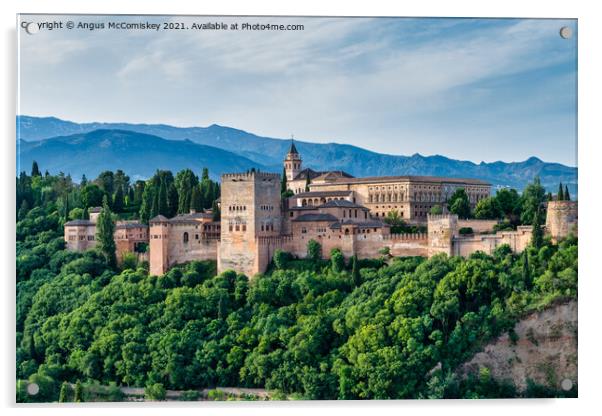 Generalife Palace and Palace of Carlos V Granada Acrylic by Angus McComiskey