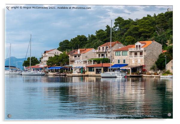 Pomena harbour on Mljet Island, Croatia Acrylic by Angus McComiskey