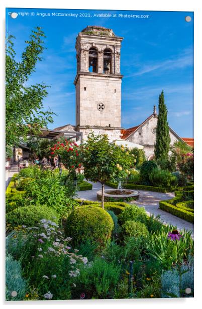 Garden of St Lawrence Monastery, Sibenik, Croatia Acrylic by Angus McComiskey
