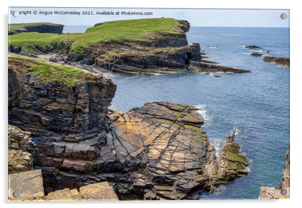 The Brough of Bigging, Mainland Orkney Acrylic by Angus McComiskey