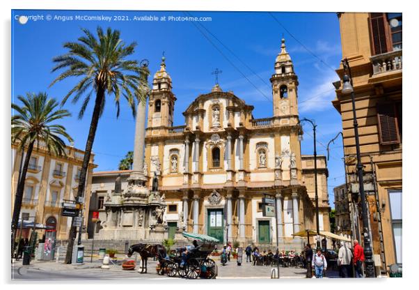 Church of Saint Dominic in Palermo, Sicily Acrylic by Angus McComiskey