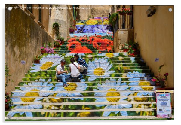 Flower Festival in Noto, Sicily Acrylic by Angus McComiskey