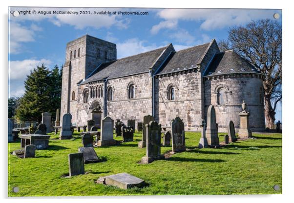 St Cuthbert’s Parish Church in Dalmeny, Scotland Acrylic by Angus McComiskey