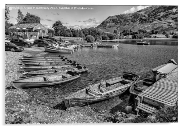 St Patrick’s Boat Landing Ullswater mono Acrylic by Angus McComiskey