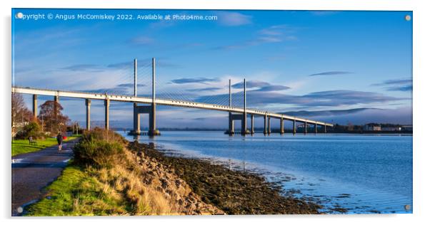 Kessock Bridge panorama Acrylic by Angus McComiskey