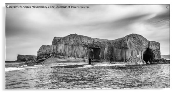 Isle of Staffa panorama mono Acrylic by Angus McComiskey