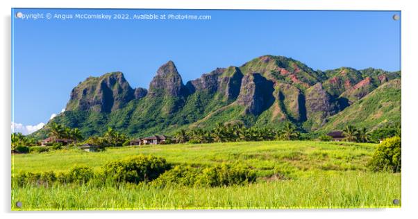 Kalalea Mountains Hawaii panoramic Acrylic by Angus McComiskey