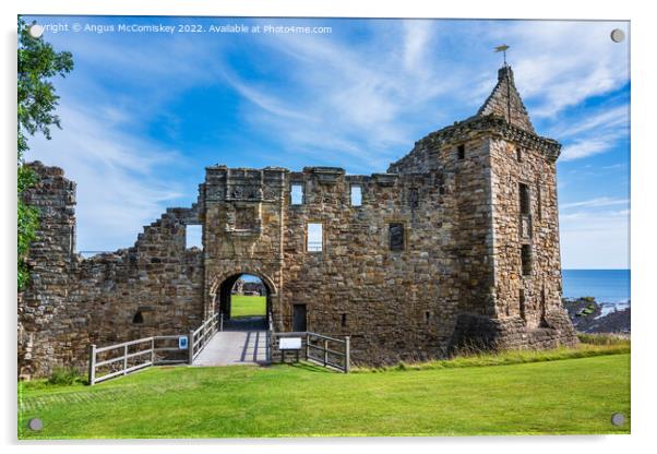 Ruins of St Andrews Castle, Kingdom of Fife Acrylic by Angus McComiskey