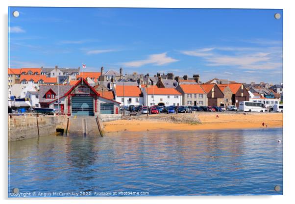 Lifeboat station Anstruther harbour, Fife Acrylic by Angus McComiskey