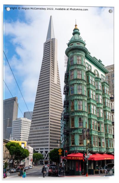 The old and the new in San Francisco Acrylic by Angus McComiskey