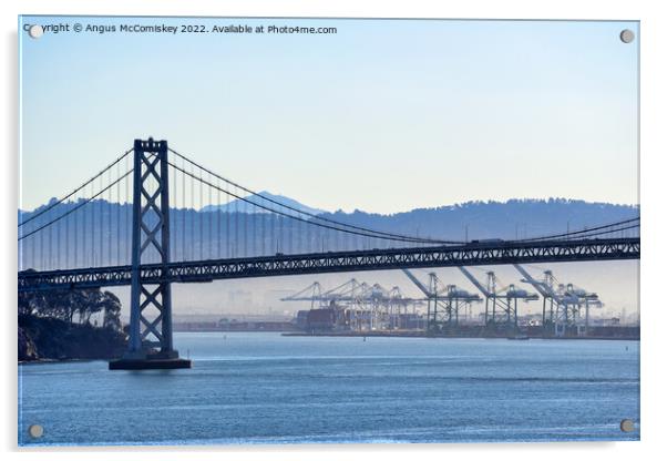 San Francisco - Oakland Bay Bridge Acrylic by Angus McComiskey