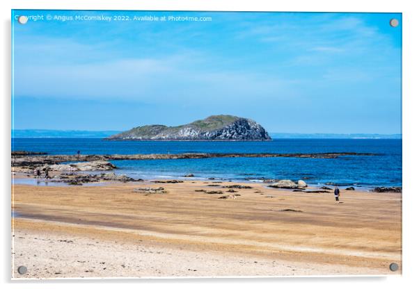 Milsey Bay and Craigleith Island North Berwick Acrylic by Angus McComiskey