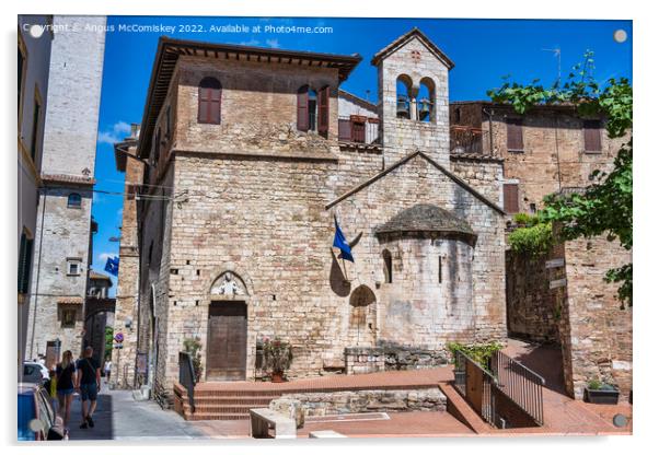 Chiesa dei Santi Stefano e Valentino in Perugia Acrylic by Angus McComiskey