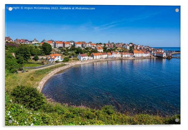 Pittenweem seafront in East Neuk of Fife Acrylic by Angus McComiskey