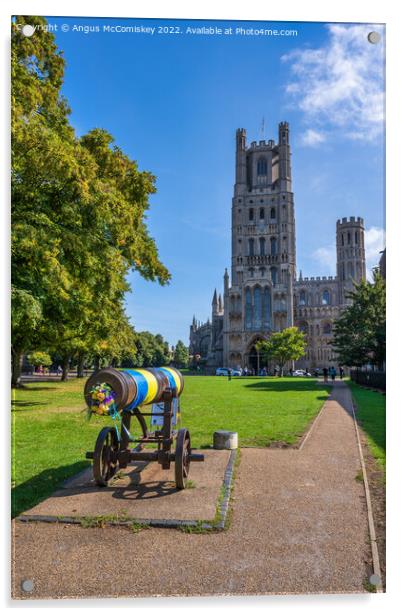 Crimean cannon at Ely Cathedral Acrylic by Angus McComiskey
