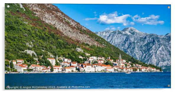 Old town of Perast on Bay of Kotor in Montenegro Acrylic by Angus McComiskey