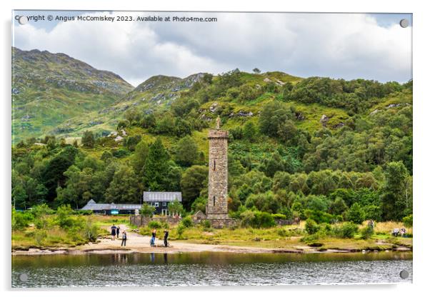 Glenfinnan Monument Loch Shiel, Lochaber, Scotland Acrylic by Angus McComiskey