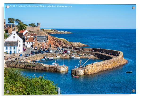 Crail harbour in East Neuk of Fife Acrylic by Angus McComiskey