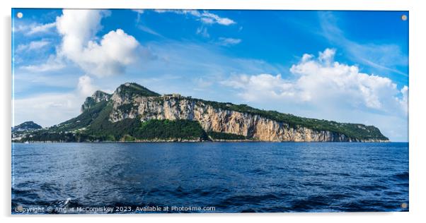 Panoramic view of Island of Capri Italy Acrylic by Angus McComiskey