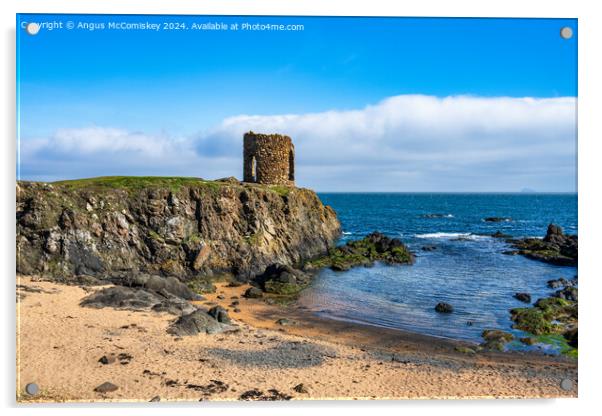 Lady’s Tower on the Fife Coastal Path at Elie Acrylic by Angus McComiskey