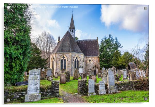 Luss Parish Church, Scotland Acrylic by Angus McComiskey